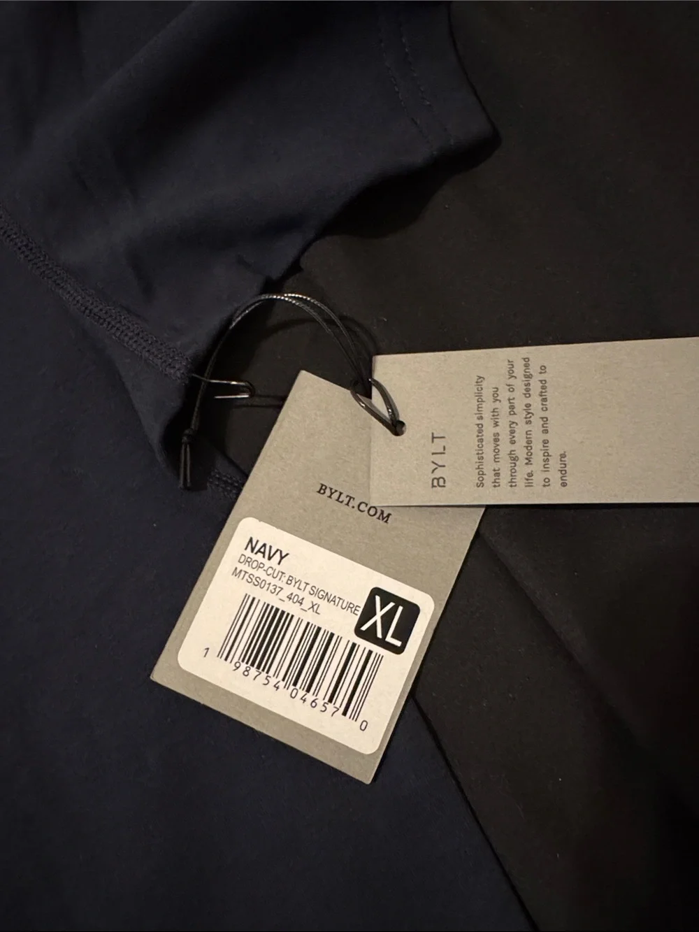 NWT! BYLT Signature Drop Cut Slim Fit Navy XL